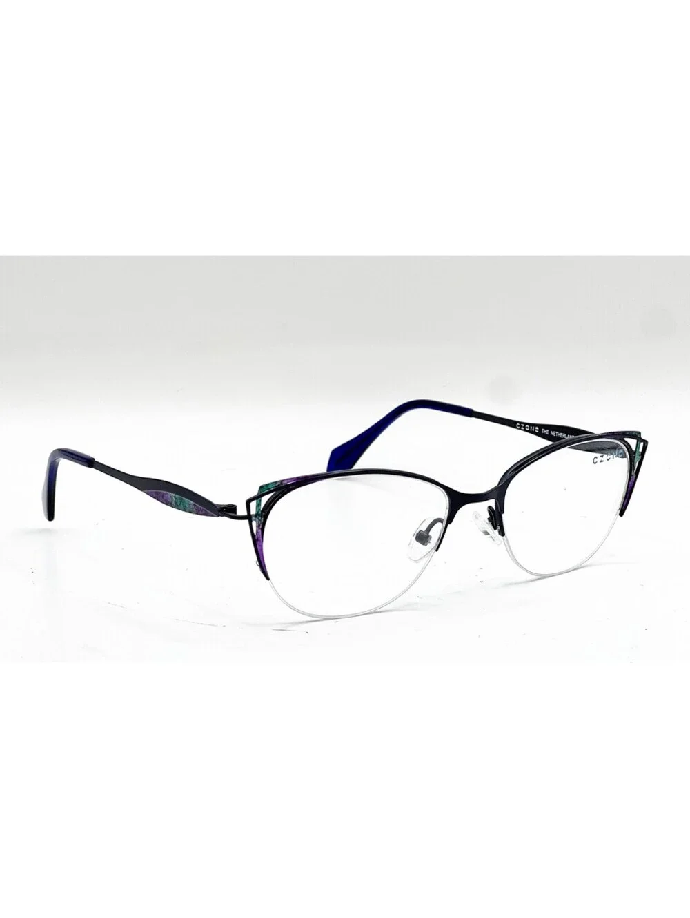 Czone Q4137 60 Blue/Purple/Mint Authentic Eyeglasses 52-19-140